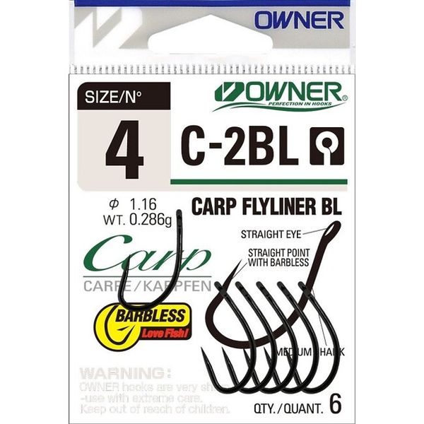 Owner Hačiky C-2BL Carp Liner BL veľ.4/6ks