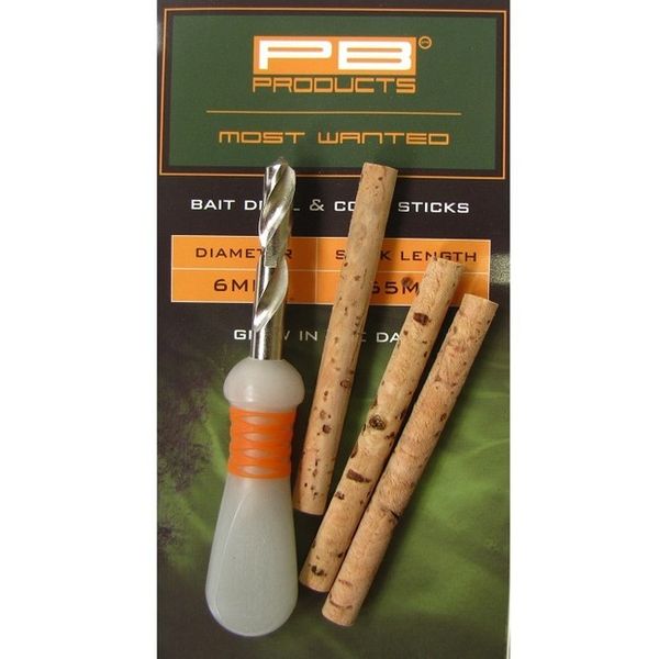 PB Products Bait drill 6mm + cork sticks 3ks