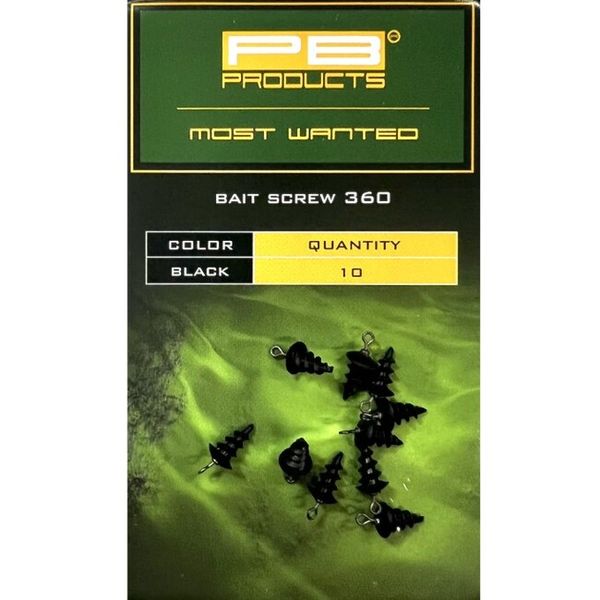 PB Products Bait screw 360 f.black 10ks/bal