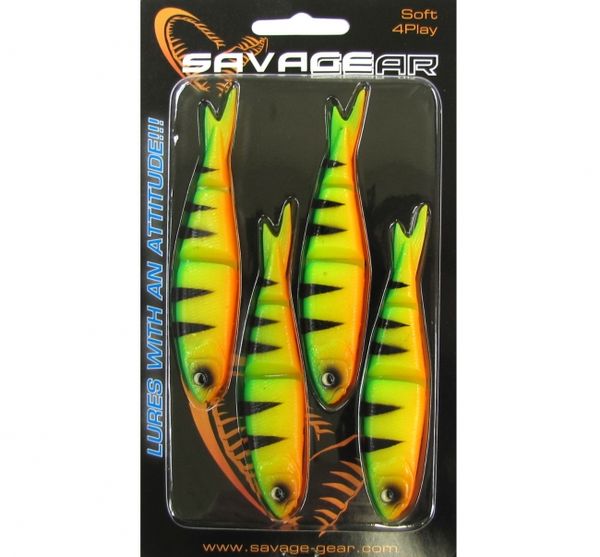 Savage Gear Nástraha Soft 4play Swim&Jerk 9,5cm/7,5g/4ks Firetiger
