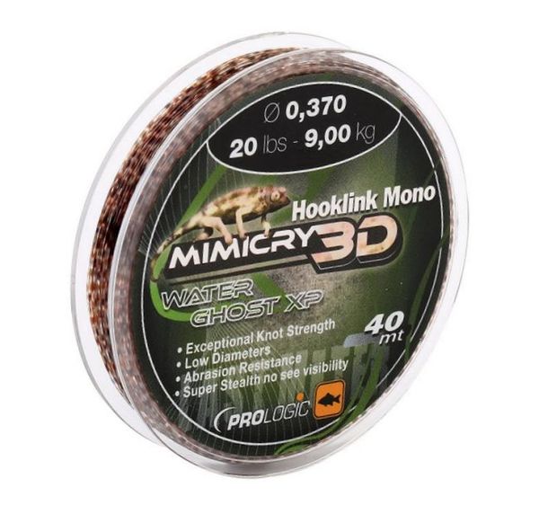 Prologic Vlasec Hooklink Mono Mimicry 3D Mirage XP 0,370mm/9,0kg/40m