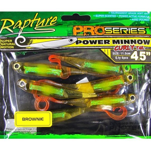 Rapture Pro Series Power Minnow Curly Tail Brownie 11,5cm 6ks