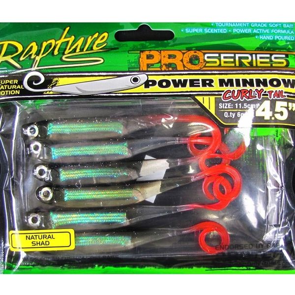 Rapture Pro Series Power Minnow Curly Tail Natural Shad 11,5cm 6ks