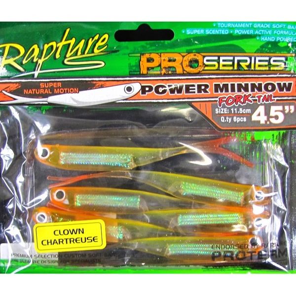 Rapture Pro Series Power Minnow Fork Tail Clown Chartreuse 11,5cm 6ks