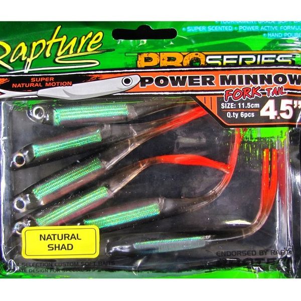 Rapture Pro Series Power Minnow Fork Tail Natural Shad 11,5cm 6ks