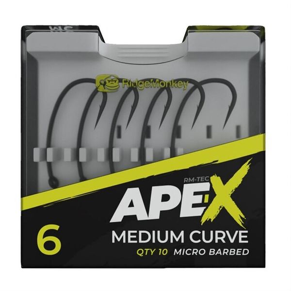 RidgeMonkey Háčiky Ape-X Medium Curve Barbed v.4 10ks