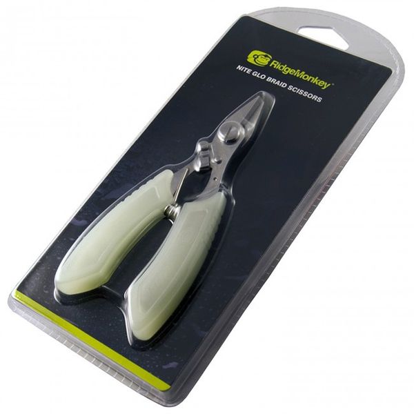RidgeMonkey - Nite Glow Brait Scissors- svietiace nožnice na bižutériu