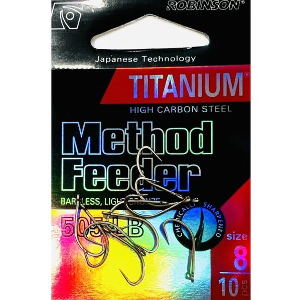 Robinson Háčiky Titanium Method Feeder 505 LB, veľ. 8 (10 ks)
