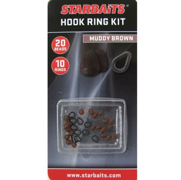 Sada Starbaits Hook Ring Kit Hnedá (krúžok 10ks + 20ks zarážka)