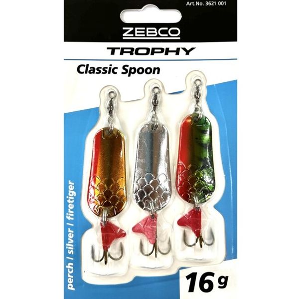 Sada Zebco Trophy Classic Spoon 16g 3ks (perch,silver,firetiger)