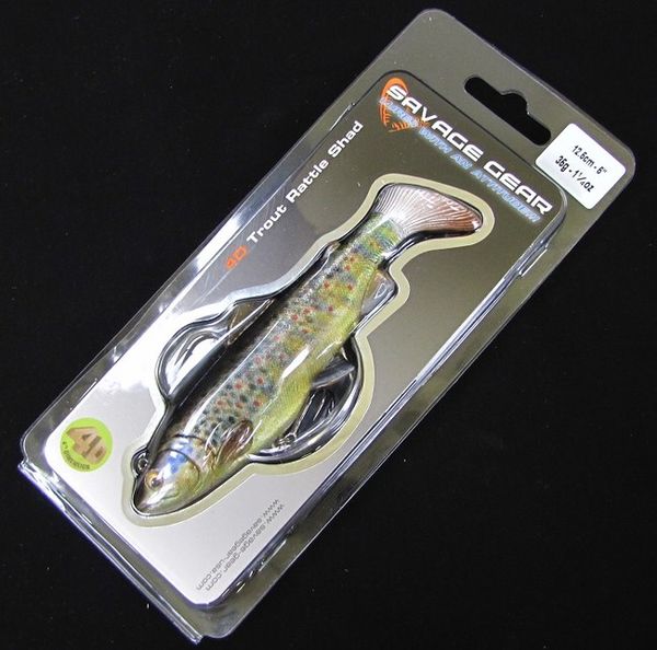 Savage Gear Nástraha 4DTrout Rattle Shad Dark Brown Trout 12,5cm/35g