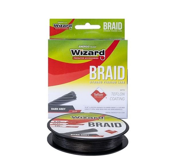 Šnúra Wizard Braid Grey 0,20mm/ 17,71kg/ 135m