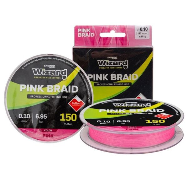 Šnúra Wizard Braid Pink 0,15mm/ 9,68kg/ 150m