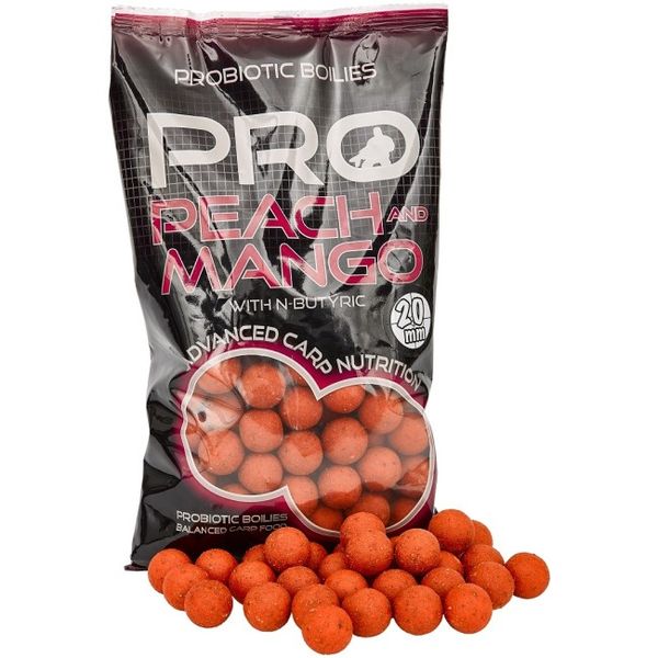 Starbaits boilies Probiotic Peach Mango + N-Butyric 20 mm 800 g