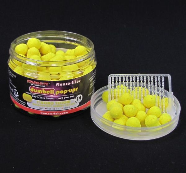 StarBaits Fluorolite Dumbels Pop-Ups Yellow 14mm/60g