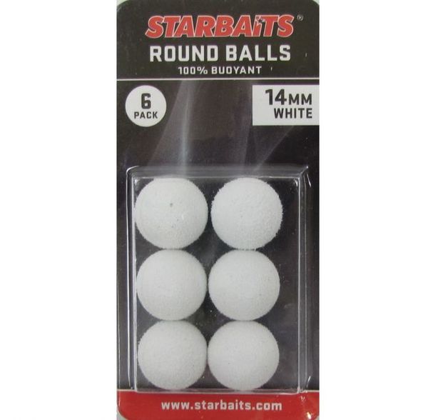 StarBaits Round Balls Umelé Plávajúce guličky 14mm-biele