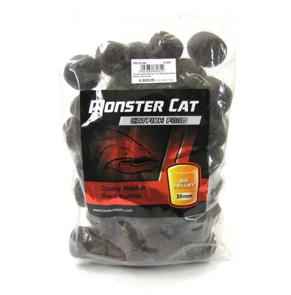 Tandem Baits Monster Cat Big Pellets Black Halibut 30mm/1kg