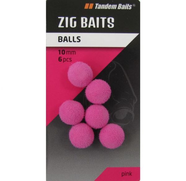 Tandem Baits Zig-Balls 10mm/6ks/ružové