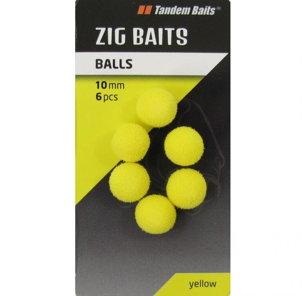 Tandem Baits Zig-Balls 10mm/6ks/žlté