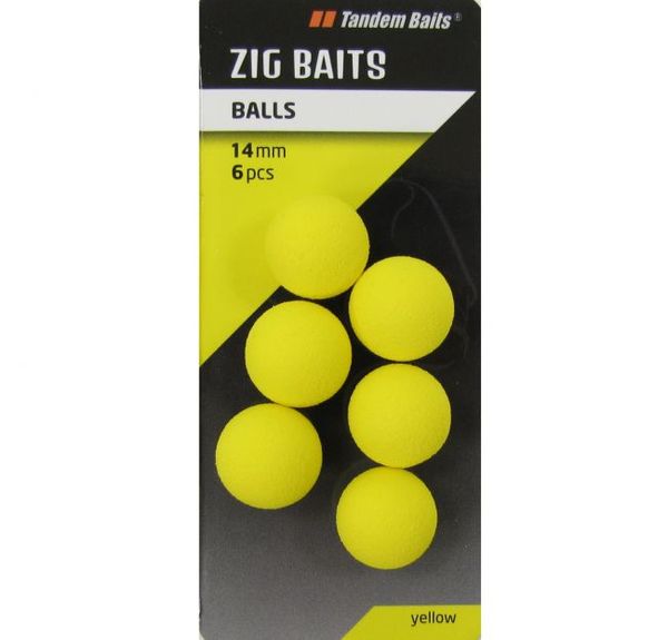 Tandem Baits Zig-Balls 14mm/6ks/žlté