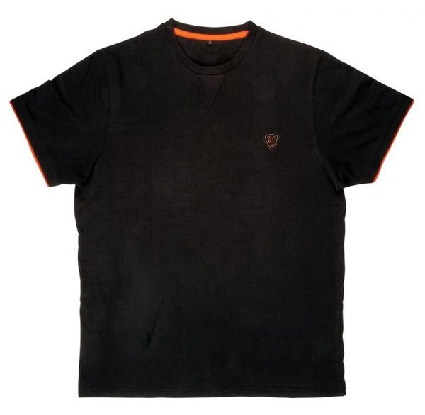 Tričko FOX Black / Orange Brushed Cotton T - XL
