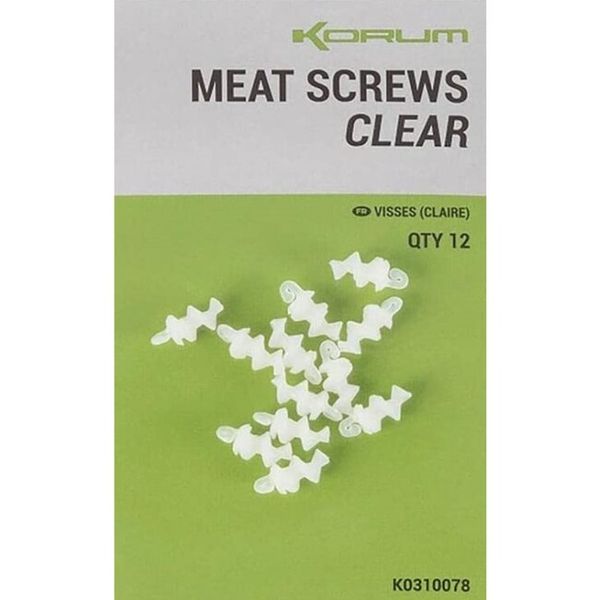 Vrtáčik Korum Meat Screws Clear 12ks
